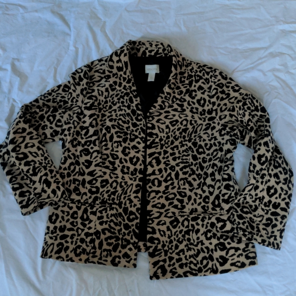 Chico's Animal Print Blazer  Size 2